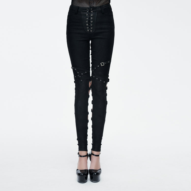 Devil's Grin Lace Up Pants by Devil Fashion
