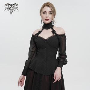 Black Bed of Roses Off the Shoulder Top by Devil Fashion