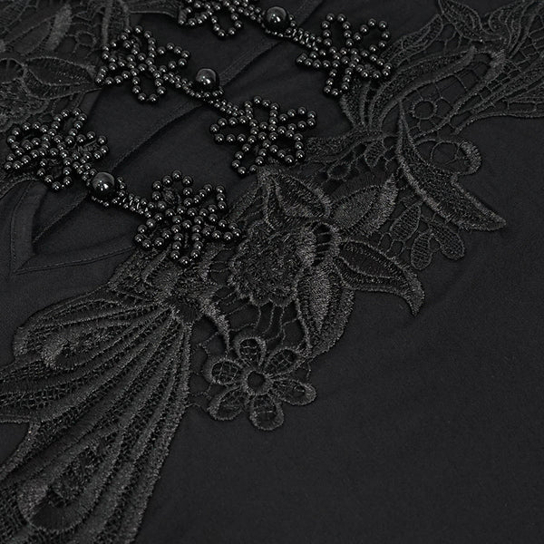 Dark Fae Lace Trim Dress by Eva Lady