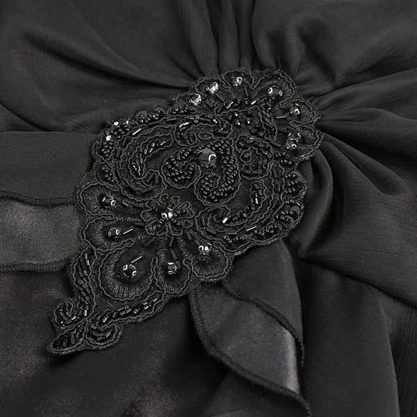 Deadly Celebrations Lace Sleeve Black Dress by Eva Lady