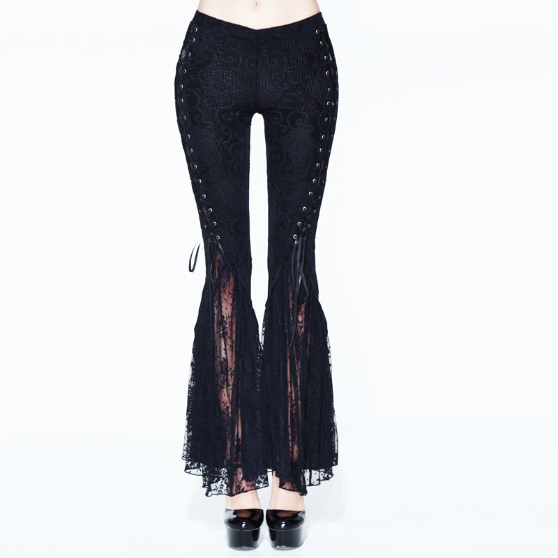 Charmed Lace Up Flared Pants by Devil Fashion