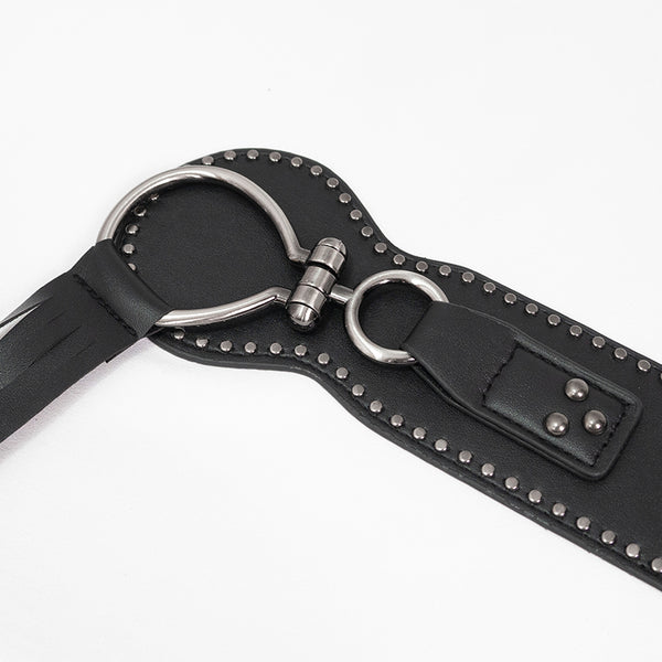 Gretchen Gothic Faux Leather Fringe Tassle Belt by Devil Fashion