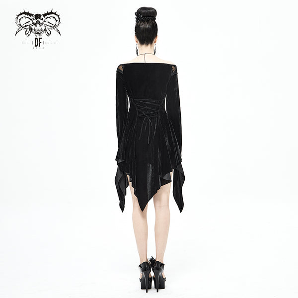 Morgana Velvet Bell Sleeve Dress by Devil Fashion
