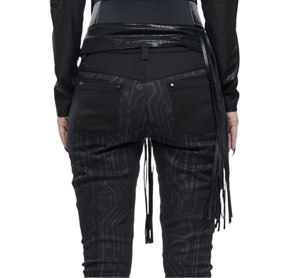 Gretchen Gothic Faux Leather Fringe Tassle Belt by Devil Fashion