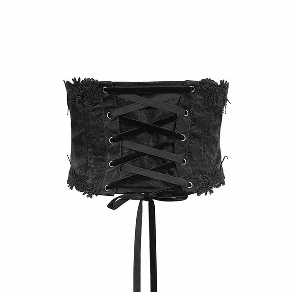 Gothic Black Rose Corset Belt by Devil Fashion