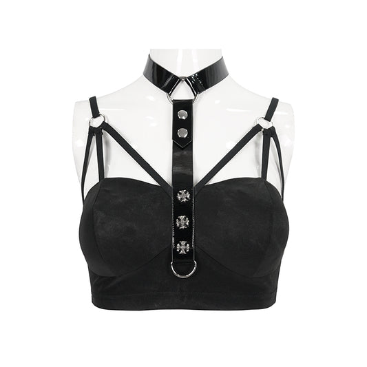 End Times Gothic Harness Crop Top by Devil Fashion