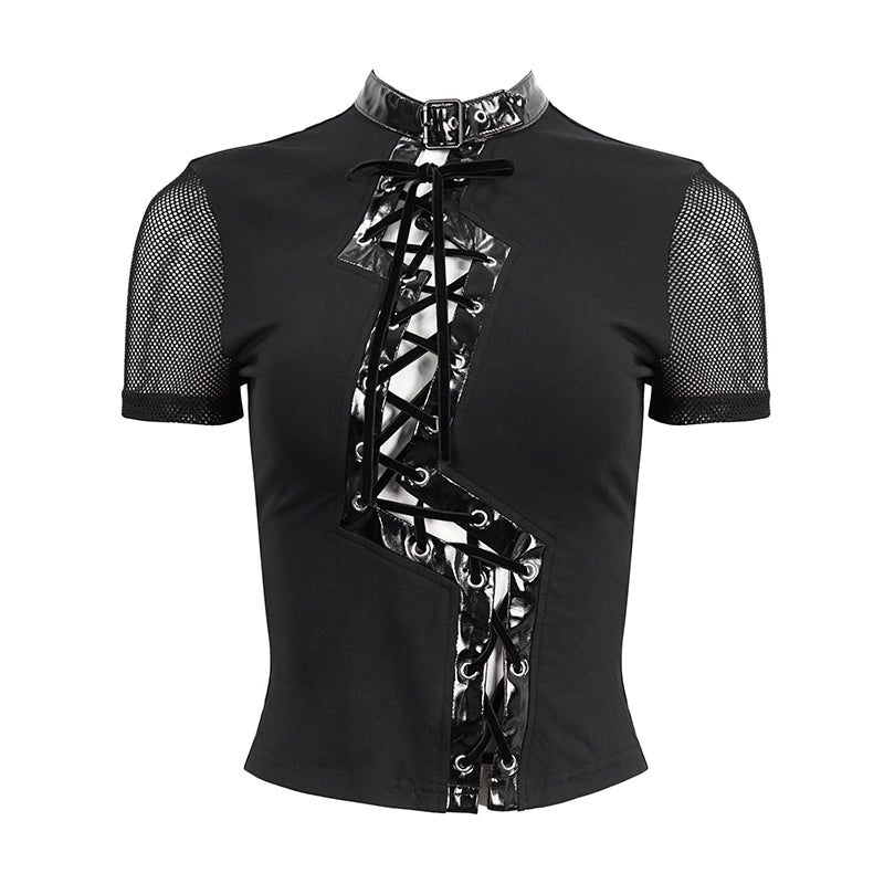 Bella Bolt Lace Up Top by Devil Fashion