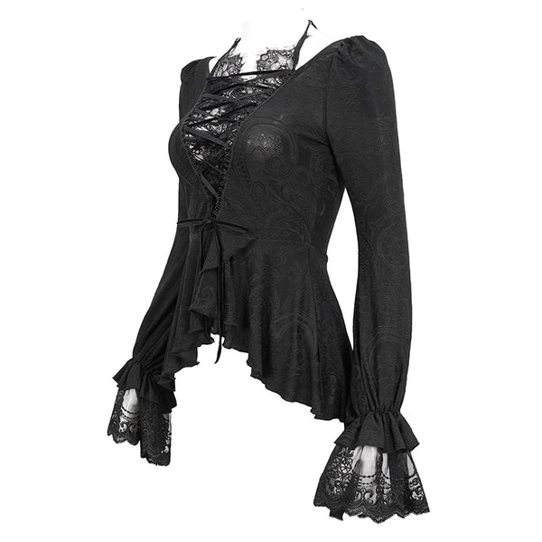 Dylan Lace Frill Top by Devil Fashion