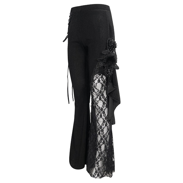 Rebeka Rose Lace Black Flare Pants by Eva Lady