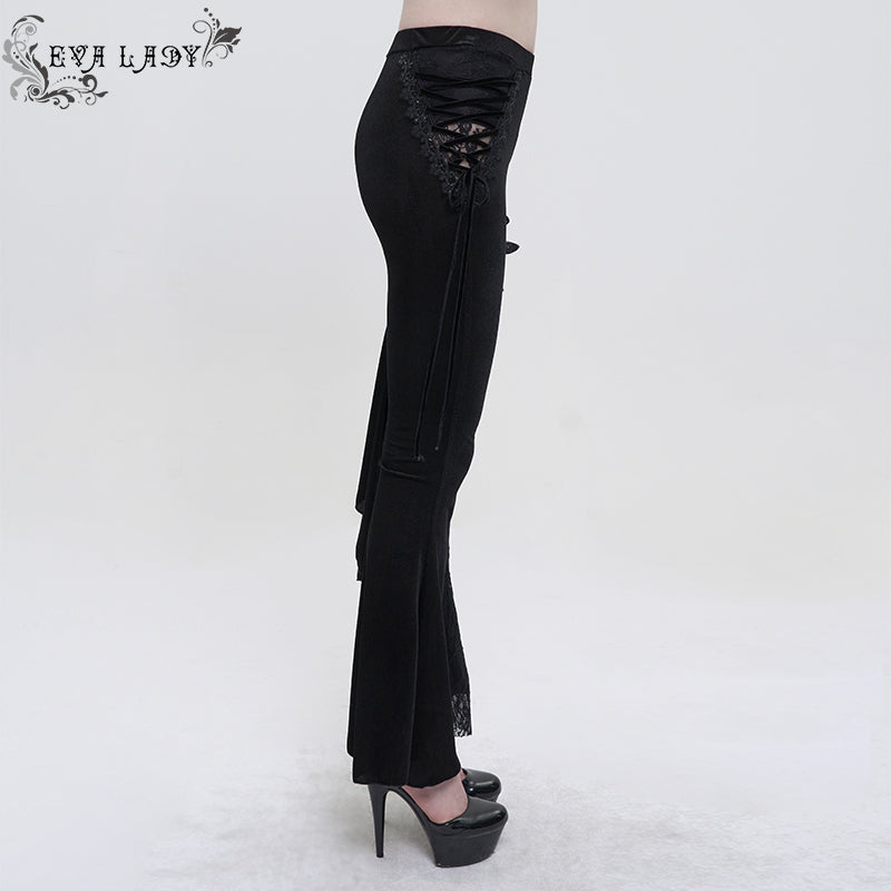 Rebeka Rose Lace Black Flare Pants by Eva Lady