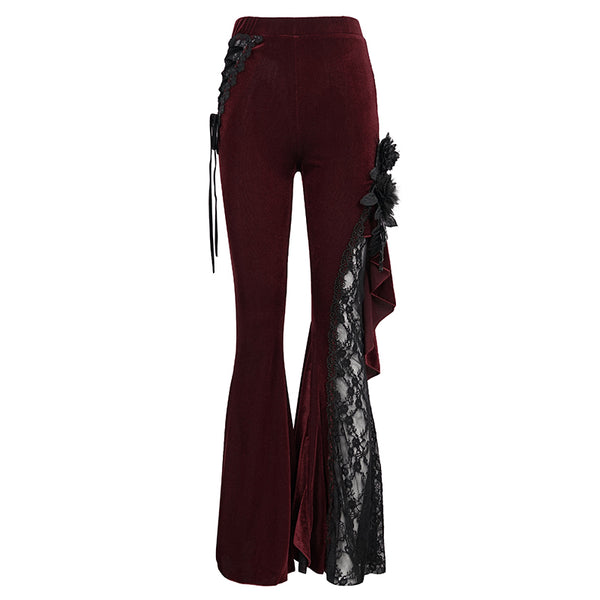 Rebeka Rose Lace Red Flare Pants by Eva Lady
