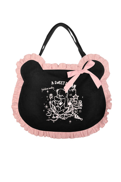 A Sweet Dream Pink Frill Bear Bag by Dark In Love