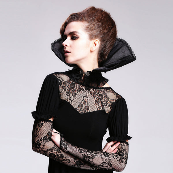 Gothic Organza Stand Up Choker Collar by Devil Fashion
