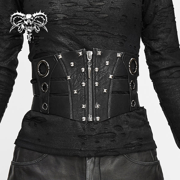 Forgotten Corpse Faux Leather Corset Belt by Devil Fashion