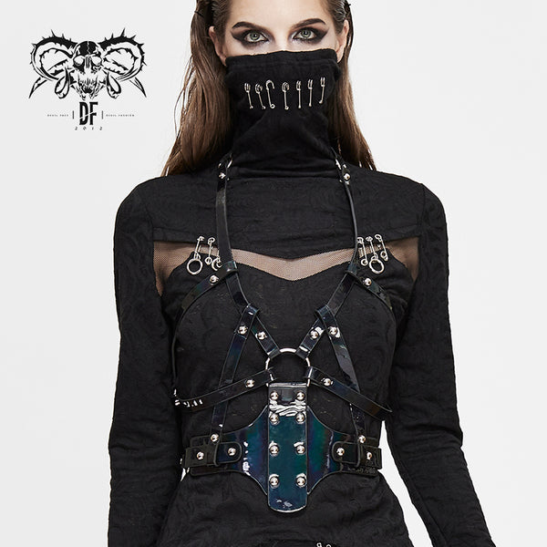 No Romance Patent Leather Harness by Devil Fashion