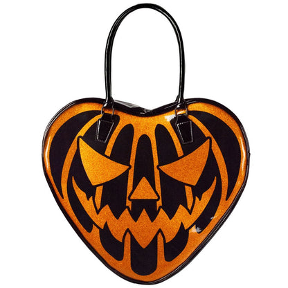 Pumpkin Glitter Heart Bag by Kreepsville 666