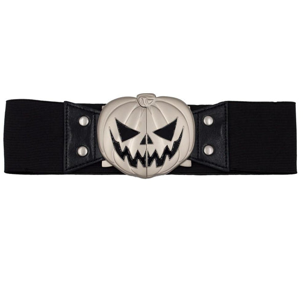 Elastic Waist Belt Trick Or Treat Pumpkin Black by Kreepsville 666
