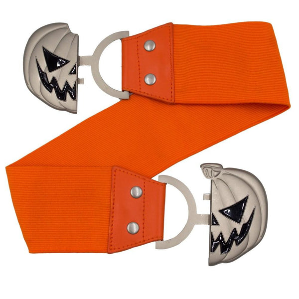 Elastic Waist Belt Trick Or Treat Pumpkin Orange by Kreepsville 666