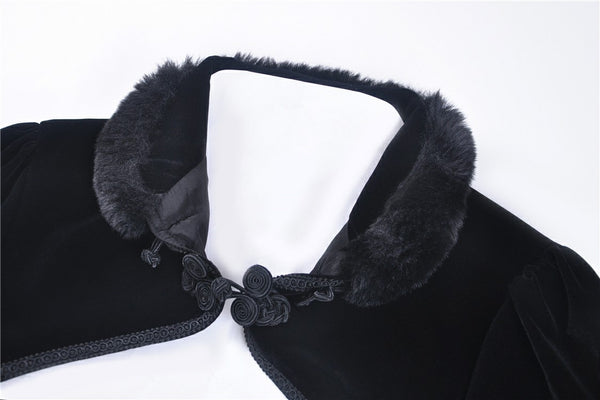 Annabel Lee Faux Fur Trim Bolero Jacket by Dark In Love
