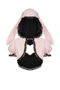 Pink With Love Bunny Ears Hooded Top by Dark In Love