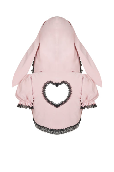 Pink With Love Bunny Ears Hooded Top by Dark In Love