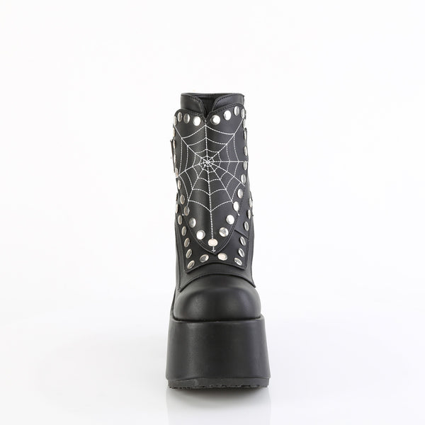 CAMEL-70 Spiderweb Chunky Heel Boots by Demonia