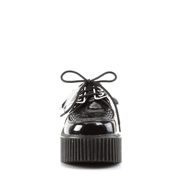 CREEPER-205 Batwing Black Glitter Creepers by Demonia