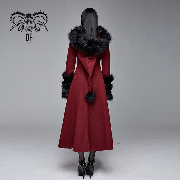 Bleeding Hearts Faux Fur Coat by Devil Fashion