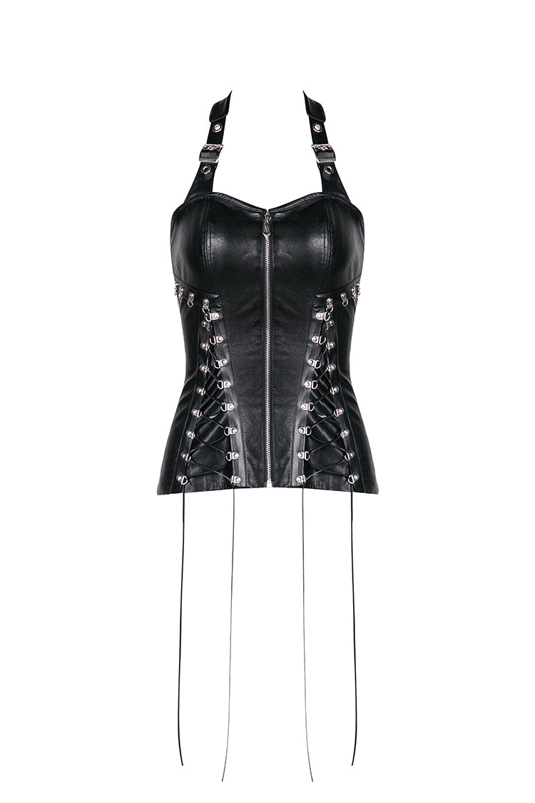 Mischief Metal PU Leather Corset Top by Dark In Love