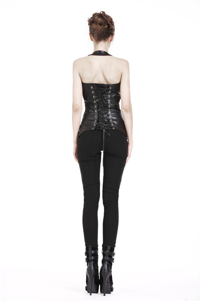 Mischief Metal PU Leather Corset Top by Dark In Love