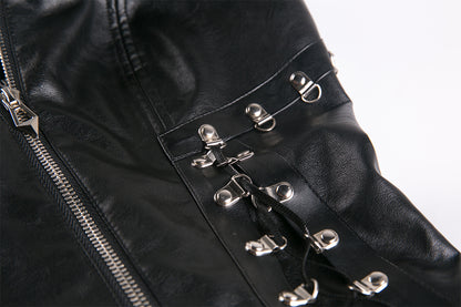 Mischief Metal PU Leather Corset Top by Dark In Love