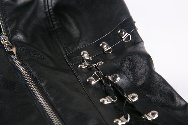 Mischief Metal PU Leather Corset Top by Dark In Love