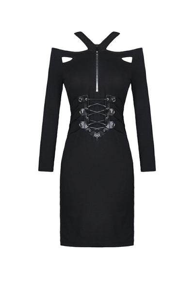 Black Lace Up Corset Dress by Dark In Love