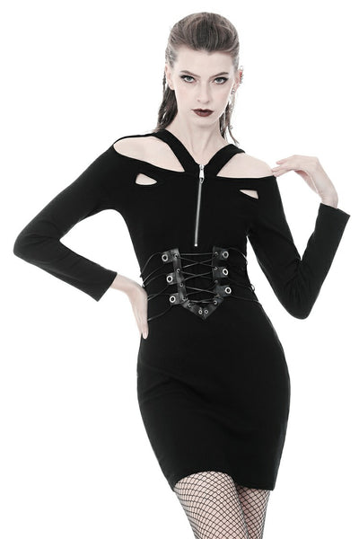 Black Lace Up Corset Dress by Dark In Love