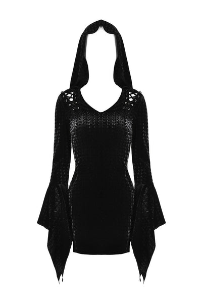 Velvet Reaper Hooded Dress by Dark In Love