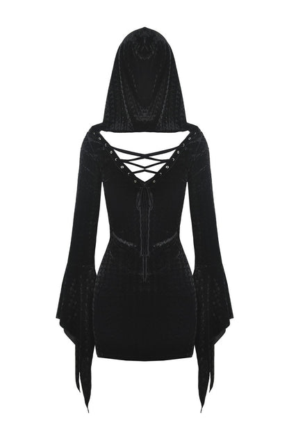 Velvet Reaper Hooded Dress by Dark In Love