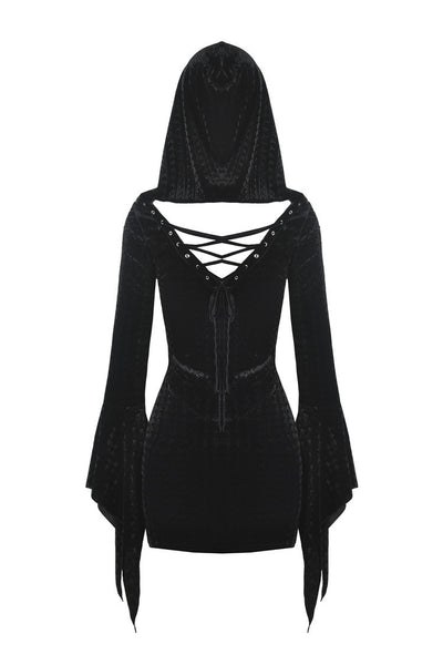 Velvet Reaper Hooded Dress by Dark In Love