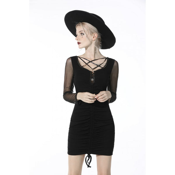 Dark Pleasures Mesh Sleeves Dress by Dark In Love