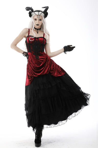 Crimson Boudoir Velvet Dress by Dark In Love