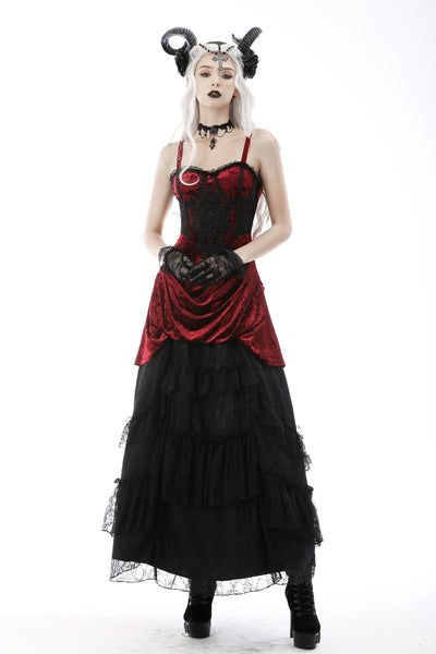 Crimson Boudoir Velvet Dress by Dark In Love