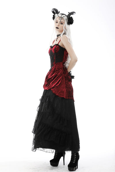Crimson Boudoir Velvet Dress by Dark In Love