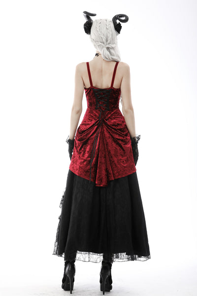 Crimson Boudoir Velvet Dress by Dark In Love