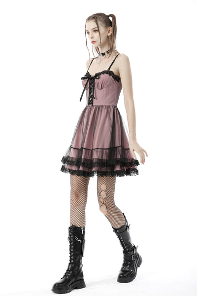 Pink Punk Princess Mesh Dress by Dark In Love
