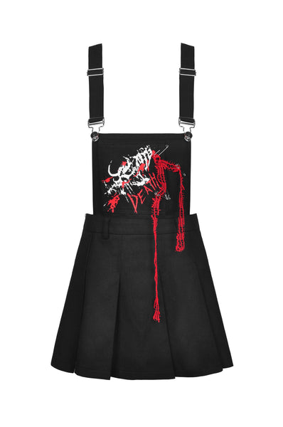 Crimson Death Skull Overall Dress by Dark In Love
