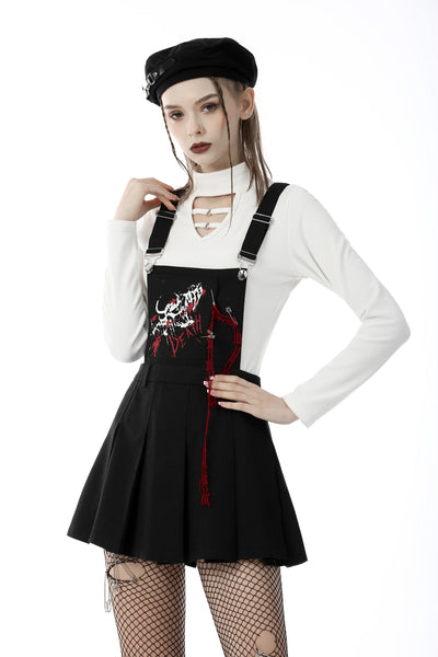 Crimson Death Skull Overall Dress by Dark In Love