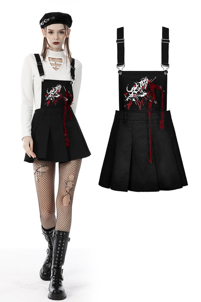 Crimson Death Skull Overall Dress by Dark In Love
