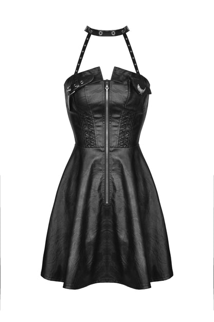Reap What You Sow PU Leather Dress by Dark In Love