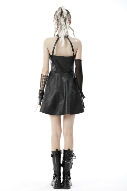 Reap What You Sow PU Leather Dress by Dark In Love