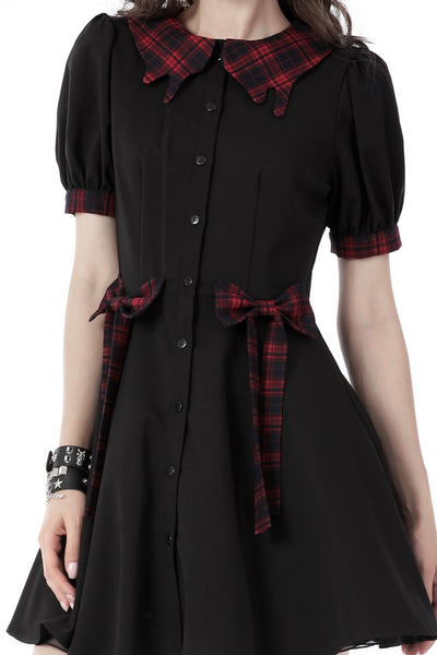 Miss Bloody Mary Plaid Trim Dress by Dark In Love