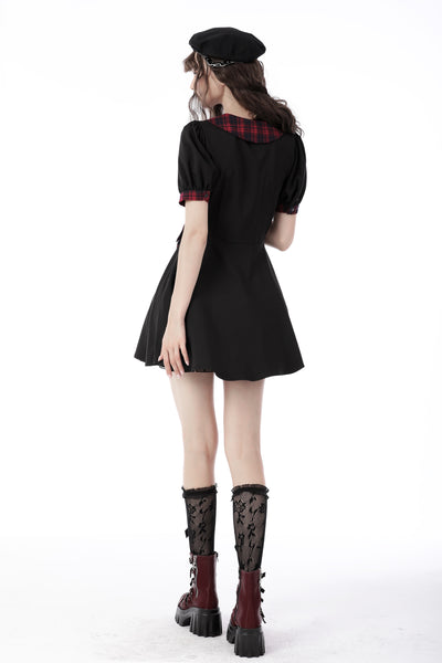 Miss Bloody Mary Plaid Trim Dress by Dark In Love